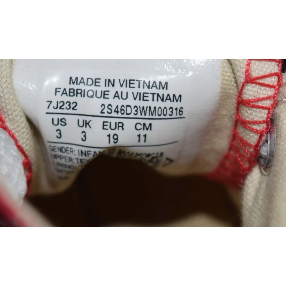 Converse Chuck Taylor All Star Kids Size 3 Red Good High Top Canvas Sneakers